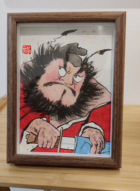 手绘钟馗画像镇宅招财纳福驱退邪