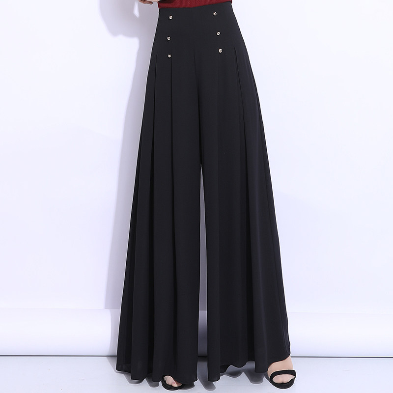 新款显瘦雪纺甩腿裤2020夏季长裤子 妙朵姿休闲裤