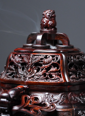 大红酸枝仿古室内香薰炉