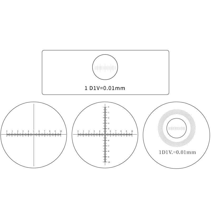 显微镜配件专用校准尺测微尺 测量十字分划板 显微镜测微目镜0.1m