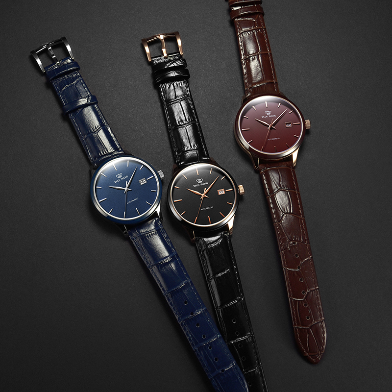 正品男士自动皮带时尚陶瓷圈天王表 天王天唯雅国产腕表