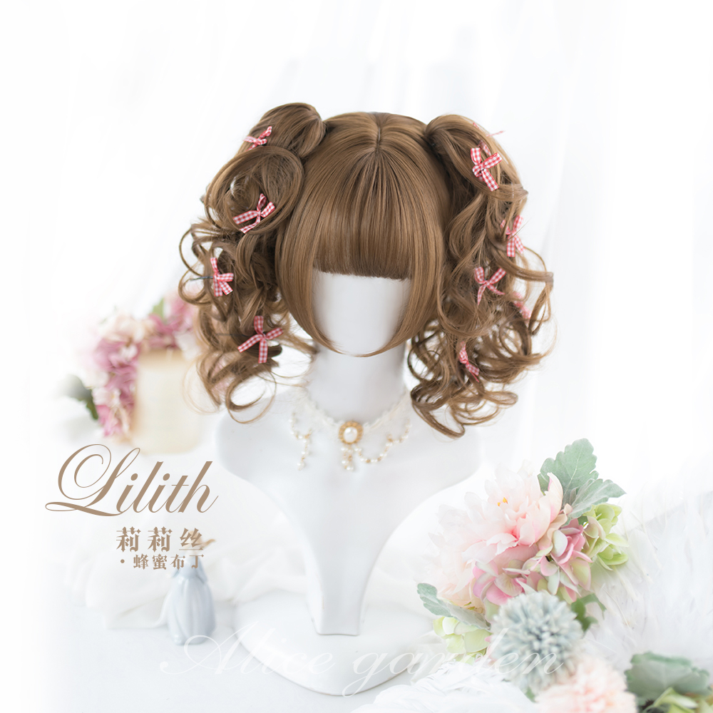 Alicegarden日常原宿Lolita假发《Lilith》双虎口夹齐刘海假发女 - 图0