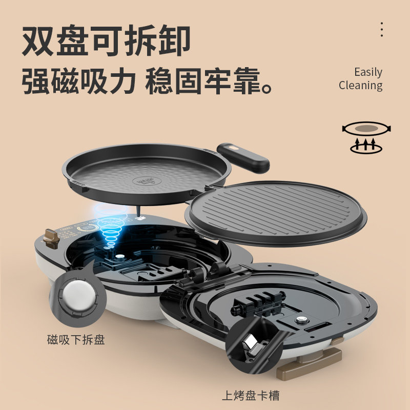 利仁家用双面加热可拆洗新款电饼铛 liven利仁电饼铛/可丽饼机/薄饼机