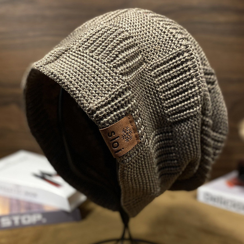 帽子男士冬季防寒保暖毛线帽2025新款加绒防风针织帽潮牌护耳帽子,淘宝优惠券,粉丝福利购,淘宝优惠卷