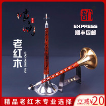 Octatone Old Red Wood Suona Musical Instruments Full Range Beginners Professional Folk Horn Blowing Playing Service D Not Tuning Copper