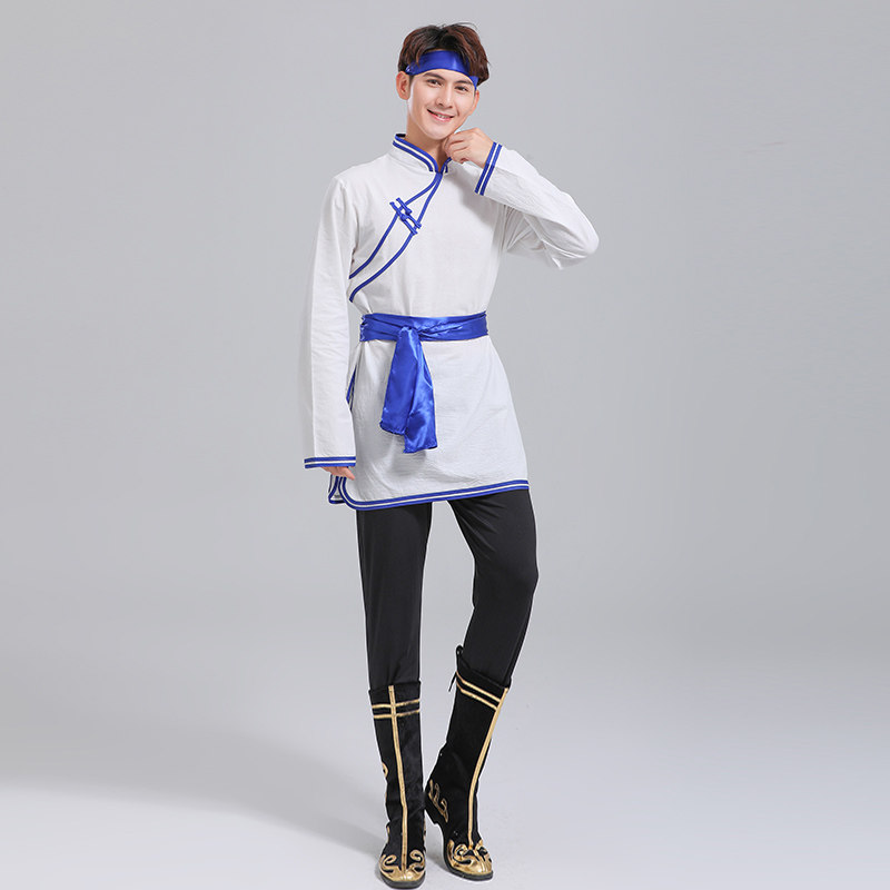 藏族舞蹈少数民族男士袍蒙族练功服 佐丽莎民族服装/舞台装