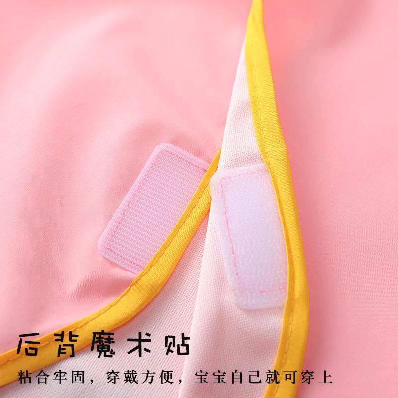 儿童画画罩衣长袖宝宝反穿衣防脏防水防油定制LOGO画室幼儿园围裙 - 图0