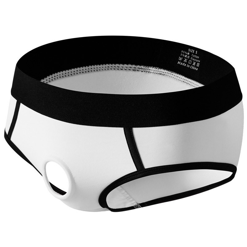 纯棉内裤男士三角裤内置硅胶套环放便免脱带洞分离式1号短裤性感,淘宝优惠券,粉丝福利购,淘宝优惠卷