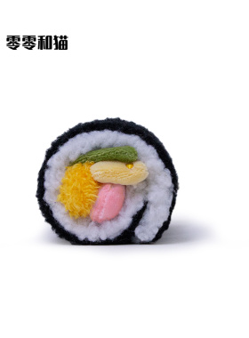 零零和猫紫菜饭团寿司卷挂件