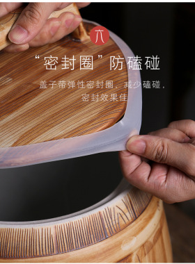陶瓷米缸家用带盖10斤20斤30斤装面密封防潮虫储米箱装米桶