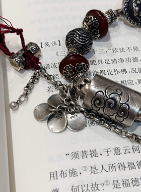 叶优里纯银S925醒狮锁头原创设计手链女复古轻奢国风新中式手链