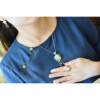 S925 silver plated 18K gold inlaid Hetian white jade egg-faced Hanfu accessories retro suit pendant ring earrings set