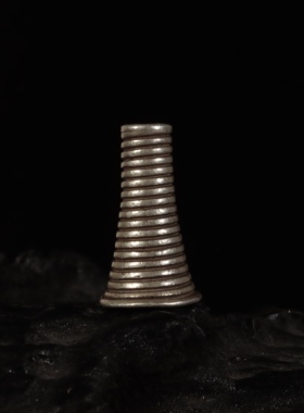 〓老〓藏传纯银佛塔佛头配饰佛珠手串配饰藏式文玩9.3×16.1mm