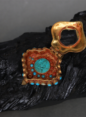 铜质随身嘎乌盒坠挂配饰