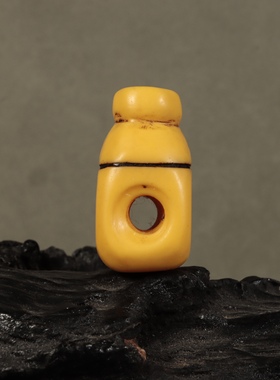 藏式文玩料器材质佛头三通佛珠手串配饰挂件吊坠黄料塑料