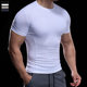 Overbearing muscle fitness training clothes for men, high elasticity, quick drying, breathable sports tights, short-sleeved T-shirt, running sports