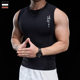 Overbearing muscle summer men's running training sports fitness vest casual versatile round neck bottoming quick-drying solid color