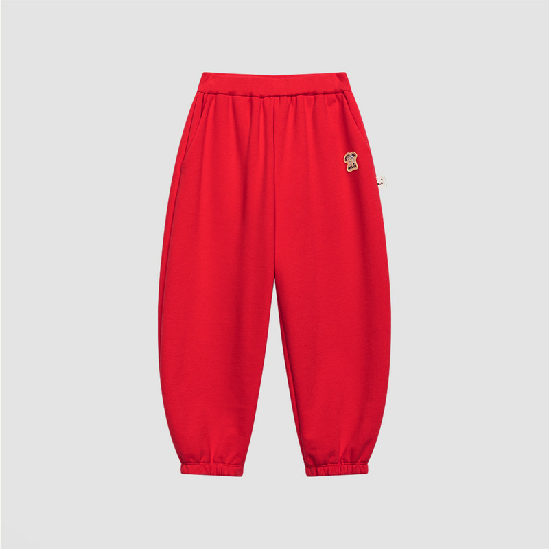 播broadcute童装裤子2024春季新款新年系列男女童休闲裤KER1K927