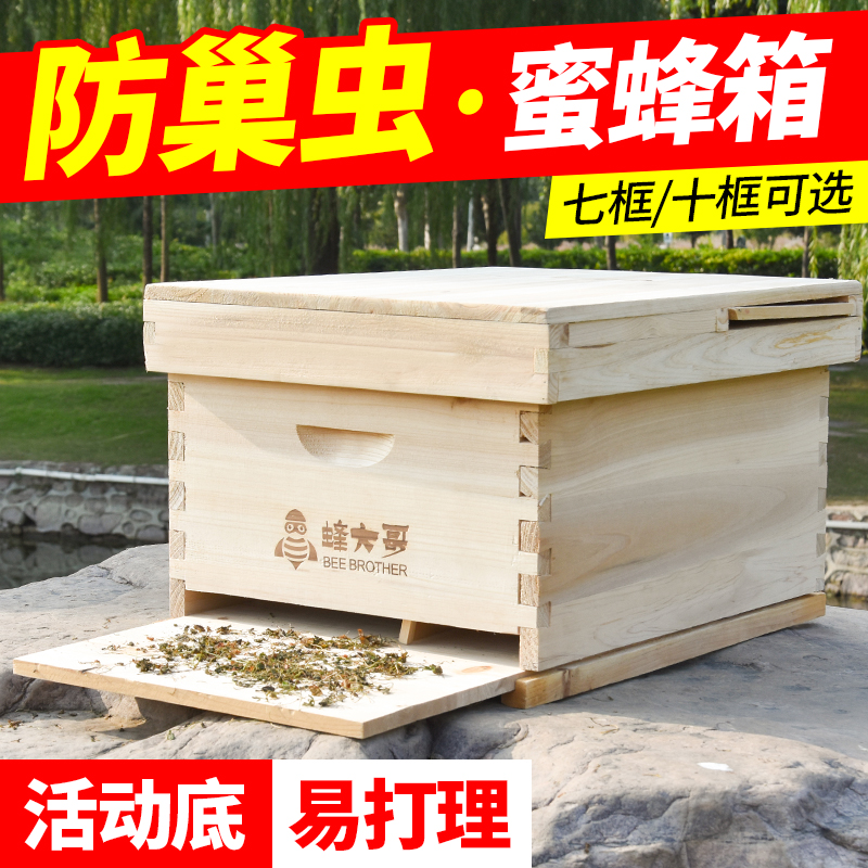 活底蜂箱 蜂大哥中蜂蜜蜂箱全套十框标准杉木箱子养蜂专用带隔板 - 图2