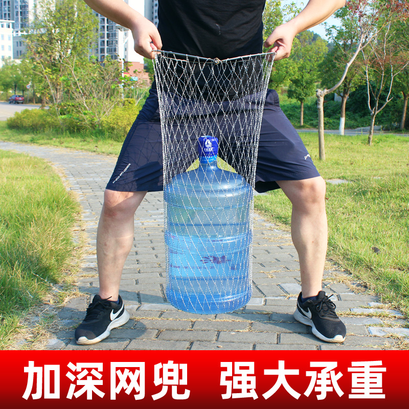 不锈钢可折叠实心抄网头大力马网兜加深小眼捞鱼网圈速干防挂大物 - 图1