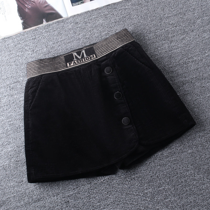 松紧高腰灯芯绒裙裤女短裤2021裤裙 佐帕莎休闲裤