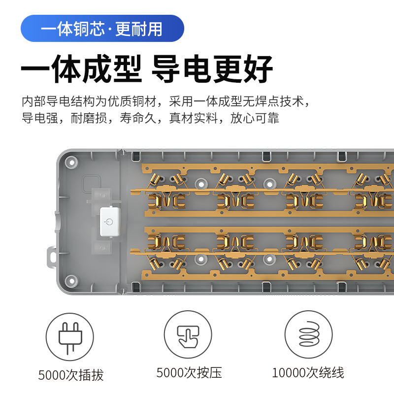 德力西插座面板多用功能电源长带线排插多用功能电源长带线插排