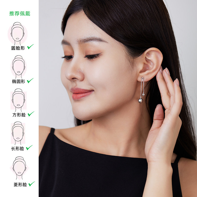 悦甄18K金铂金灰珍珠耳夹 铃兰,淘宝优惠券,粉丝福利购,淘宝优惠卷