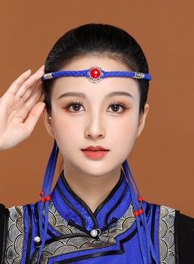 民族风发带蒙古元素头饰发绳男女可调节蒙古族手工编织蒙古舞头饰