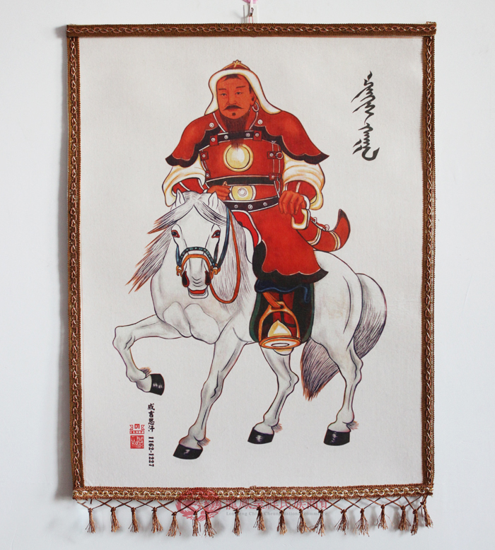 蒙古元素毡画挂画少数民族工艺画装饰画蒙古族旅游纪念品礼品饰品-图1