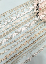 Curtain lace small fragrant wind style white gold thread embroidered water soluble decoration cloth art side mantle head lace wide side accessories