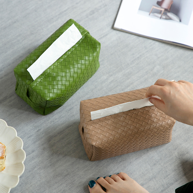 米立风物 家用客厅纸巾盒高档现代风格高颜值桌面皮革抽纸盒ins风
