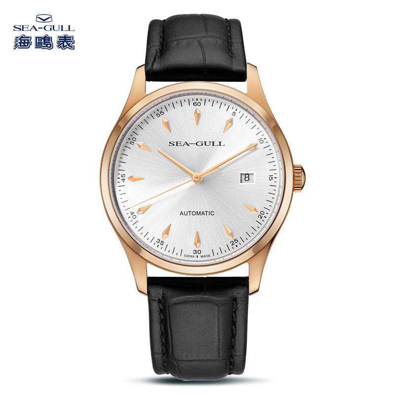 Seagull海鸥手表时尚商务单历皮带男表自动机械表D519.447