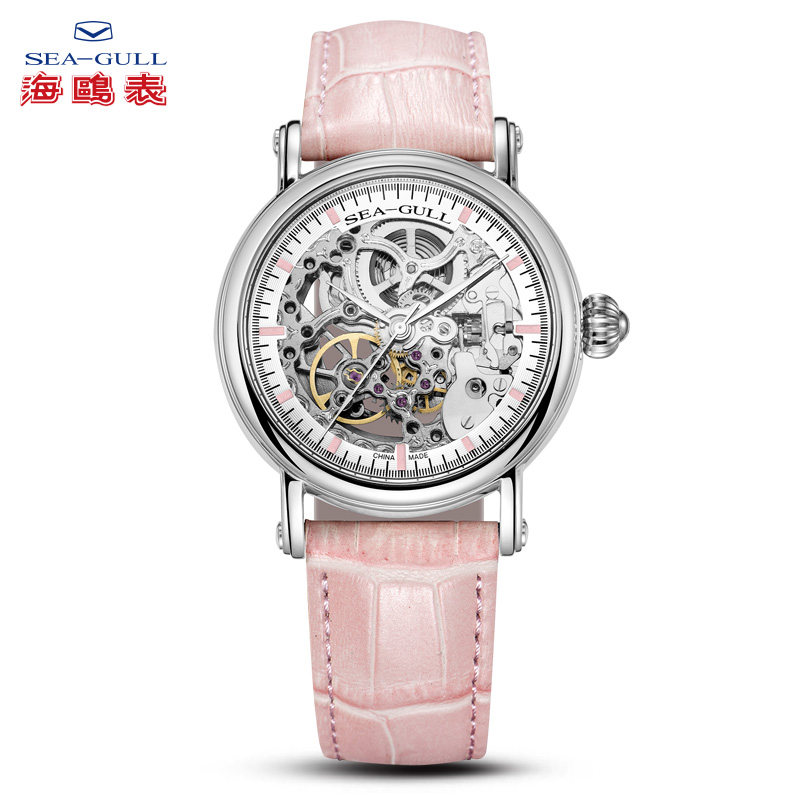 海鸥个性时尚自动镂空皮带中性表 海鸥表津时国产腕表