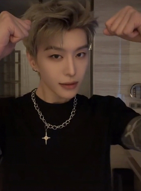 范丞丞同款项链时尚街头潮酷颈链十字架锁骨链女高级感嘻哈配饰男