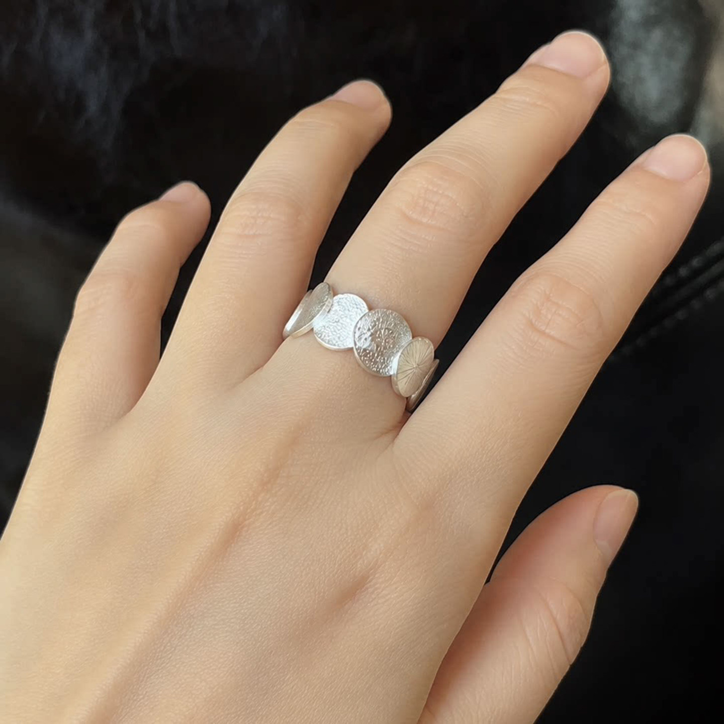 December Flower Goddess pure silver 999.9 women's ring