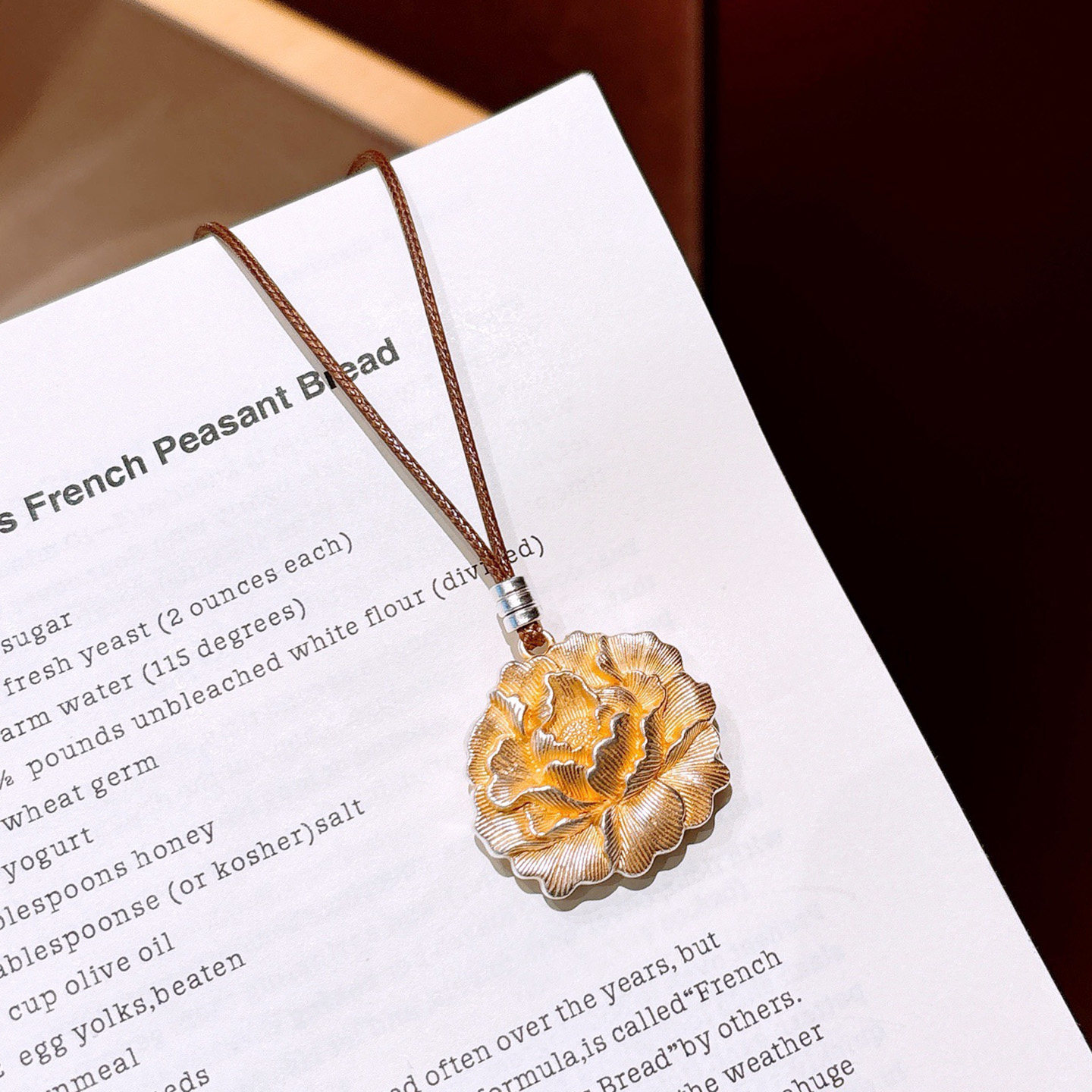 足银999.9描金牡丹花套链国潮吊坠复古风新中式时尚百搭项链,淘宝优惠券,粉丝福利购,淘宝优惠卷