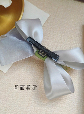 发夹缎面蝴蝶结纯手工制作