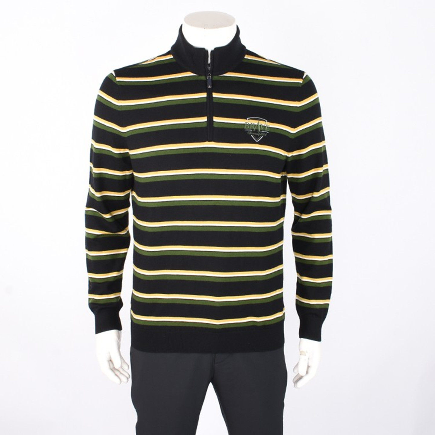 BIEM.L.FDLKK比音勒芬正品男装 秋冬羊毛羊绒条纹保暖长袖针织衫 - 图0