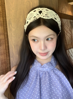 法式镂空蕾丝宽边发箍温柔气质碎发压发头箍加宽不勒头仙女发饰品