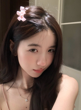 精致网纱蝴蝶结水钻星星发梳整理碎发刘海夹倒插梳发卡侧边夹发饰