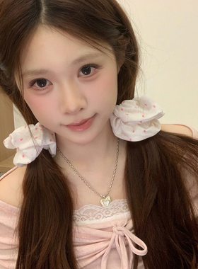 甜心派！粉色系波点星星发圈韩系少女大肠圈头绳丸子头皮筋发绳新