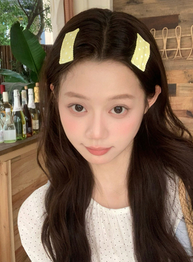 奶乖波点！2个装缎面BB夹刘海夹韩系少女发卡侧边夹子发饰2026新