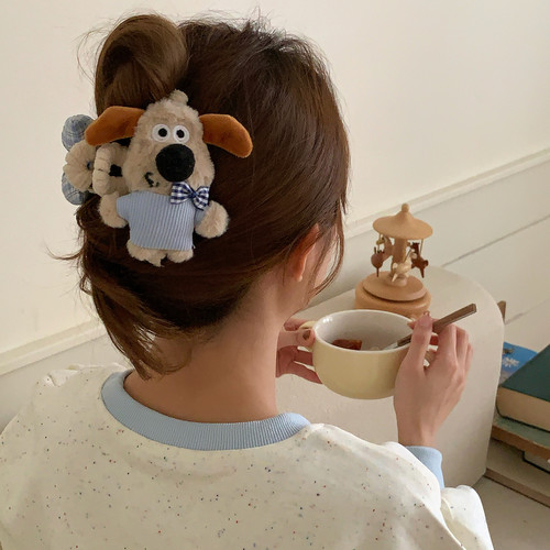 love puppy！小狗玩偶抓夹可爱少女心蝴蝶结AB面发抓鲨鱼夹发饰品 - 图2
