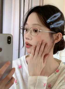彩色水钻兔毛针织发夹毛线BB夹刘海夹秋冬高级感掰掰夹发卡侧边夹