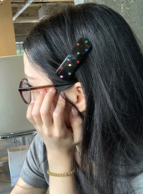 时髦彩色波点发夹ins风百搭刘海夹侧边夹子发卡前额碎发夹发饰女
