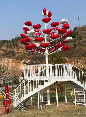 户外景区大型网红打卡爱心天梯景观拍照摆件布置装饰道具装置造景