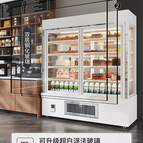 立式蛋糕柜烘店西点保鲜柜便利店牛奶饮料冷藏展示柜前开门风冷 - 图0