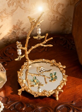 复古合金失蜡法植物首饰收纳摆件