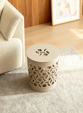 民族风几何镂空圆筒包落地摆件