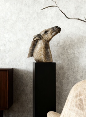 侘寂风动物树脂落地摆件客厅